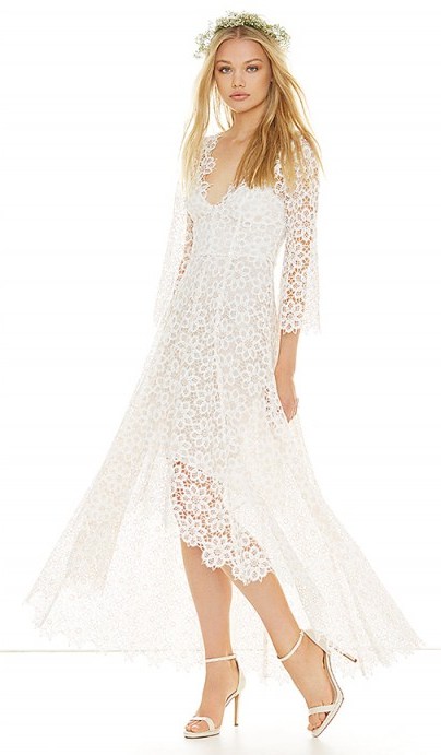 ZIMMERMANN Empire Guipure Dress – spring / summer wedding dresses – bridal gowns – bell sleeves – floral lace – semi sheer - flipped