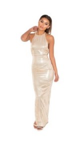 MISTRESS ROCKS – AFTER PARTY METALLIC NUDE SEQUIN MAXI DRESS. Long evening dresses – going out fashion – glamour – glamorous style – sequins