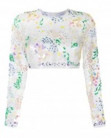 ASHISH Embellished Organza Cropped Top ~ sheer crop tops ~ sequined ~ sequins
