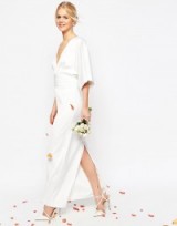 Love this elegant look…ASOS BRIDAL Kimono Deep V Fishtail Maxi Dress White – affordable wedding dresses – bridal gowns – special day