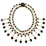 Alice Joseph Vintage 1950s Vitreous and Austrian Bead Collar Necklace, Multi. 50s costume jewellery – retro necklaces – beaded collars