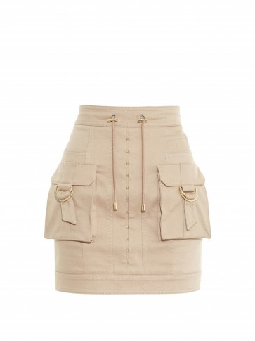 Cargo-pocket drawstring mini skirt ~ Balmain ~ skirts ~ beige