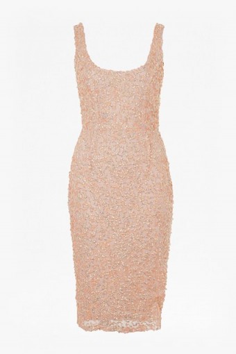 French Connection CELIA SEQUINNED BODYCON DRESS apricot spritz – party dresses – fitted fashion – style – occasion wear