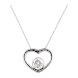 Goldsmiths 9ct Gold 0.20ct Floating Diamond Set Heart Pendant ~ hearts ~ pendants ~ jewellery ~ diamonds ~ gifts for her ~ necklaces
