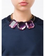 DRIES VAN NOTEN Crystal Embellished Necklace ~ large pink crystals ~ designer fashion necklaces