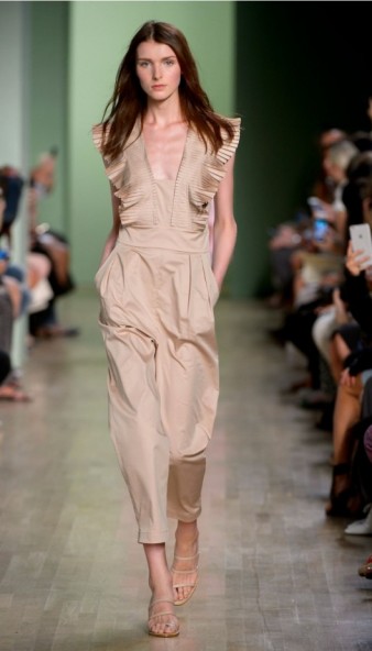 Tibi FLAMENCO POPLIN RUFFLE OVERALLS ~ ruffled jumpsuits ~ chic fashion ~ occasion wear ~ summer evenings ~ holiday evening outfit
