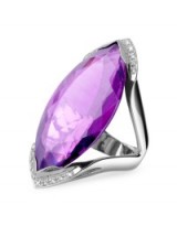 FORZIERI Amethyst and Diamond White Gold Fashion Ring ~ bling rings ~ make a statement jewellery
