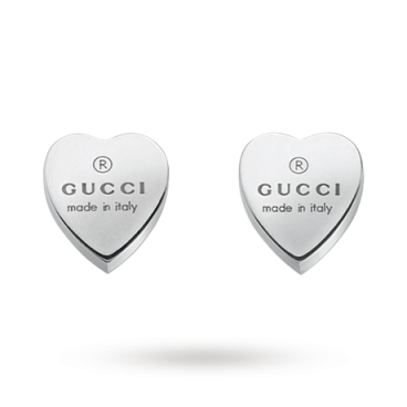 Gucci Trademark Silver Heart Earrings ~ hearts ~ gifts for her ~ jewellery