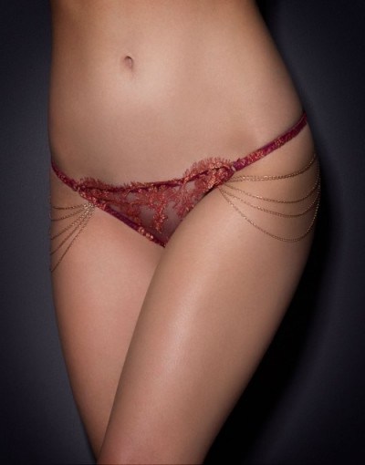 Agent Provocateur Inka Brief Red/Gold ~ sexy underwear ~ luxury lingerie ~ luxe briefs - flipped