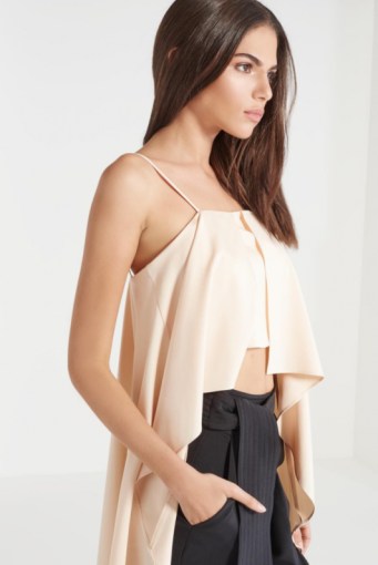 LAVISH ALICE Nude Maxi Cape Cami Top. Long tops | camisoles | chic fashion | luxe style camis - flipped