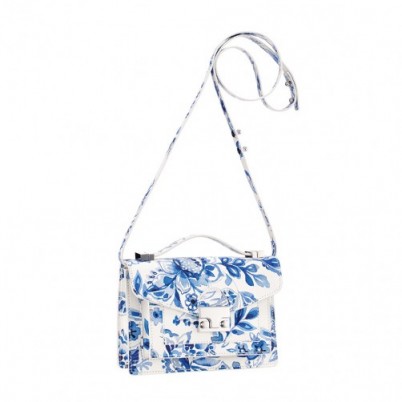 Loeffler Randall Leather Porcelain Print Mini Rider. Floral handbags – chic crossbody bags – small shoulder bags – blue & white