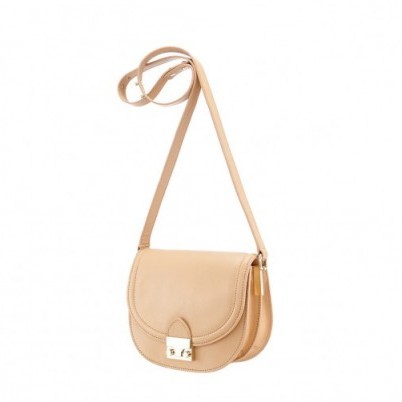 Loeffler Randall Natural Leather Saddle bag. Classic shoulder bags – stylish handbags – chic accessories – crossbody - flipped