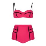 Pistol Panties Pink Simone Bikini – vintage style beachwear – retro swimwear – high-waisted bikini bottoms – bikinis