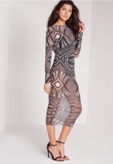 monochrome printed mesh midi dress ~ missguided dresses ~ evening fashion