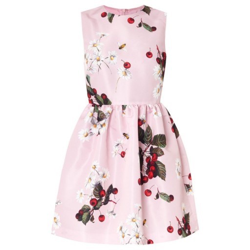 REDValentino Pink Cherry Dress – fit & flare – printed party dresses – occasion wear – designer fashion - flipped