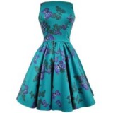 LADY VINTAGE 1950s Vintage Style Teal Butterfly Tea Dress. Retro style dresses – fit and flare 50s fashion