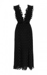 CUSHNIE ET OCHS Satin Dot V-Neck Dress – Little Black Dress – chic lbd – designer dresses – occasion wear – party style fashion –