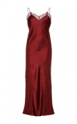 TANYA TAYLOR Satin Lucille Slip Dress – long burgundy dresses – lingerie inspired gowns – slinky fabrics – evening wear – occasion clothing – party style