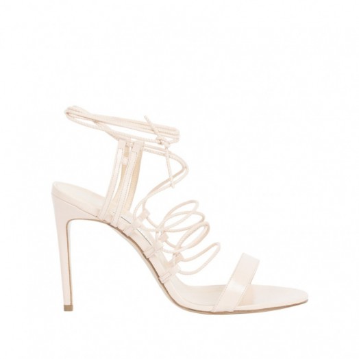 Bionda Castana – Viola Blush Calf Leather Strappy Sandal. Ankle wrap shoes – high heels – party shoes