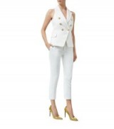 Balmain White Double-Breasted Sleeveless Blazer ~ Designer fashion ~ tailored clothing ~ smart blazers ~ jackets