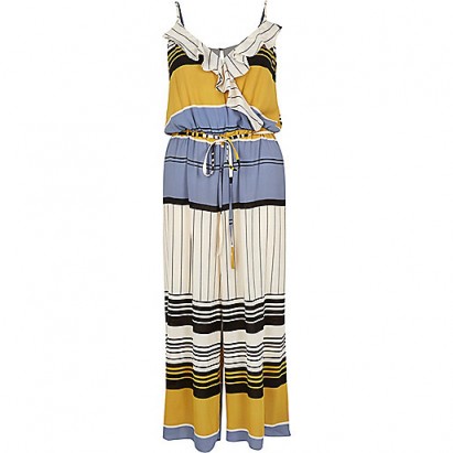 River Island Beige stripe culotte jumpsuit. Summer jumpsuits – holiday fashion