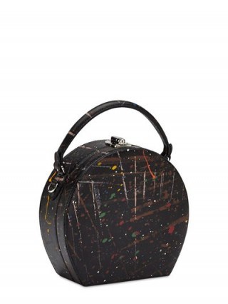 BERTONI 1949 MINI BERTONCINA EDGY ART TOP HANDLE BAG – designer handbags – retro style – painted bags – splatter effect - flipped