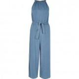 River Island Blue culotte jumpsuit. Cropped leg – summer fashion – holiday jumpsuits – day wear