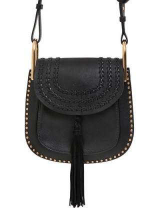 CHLOÉ SMALL HUDSON STUDS LEATHER W/BRAIDS BAG – designer bags – luxury shoulder bags – casual chic accessories – studded handbags
