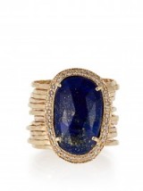 JACQUIE AICHE Diamond, lapis & yellow-gold ring ~ a touch of luxe ~ luxury jewellery ~ blue stone rings ~ pave diamonds ~ statement accessories
