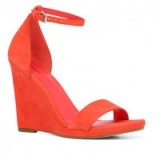ALDO Elley orange wedge high heels. Wedge shoes | summer wedges | ankle strap footwear | ankle straps | barely there sandals