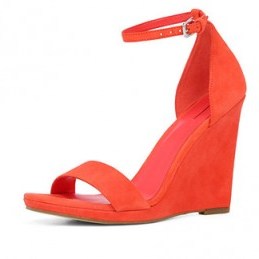 ALDO Elley orange wedge high heels. Wedge shoes | summer wedges | ankle strap footwear | ankle straps | barely there sandals - flipped