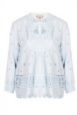 Sea NY Embroidered Peasant Top Baby Blue. Summer tops | pretty blouses | fashion
