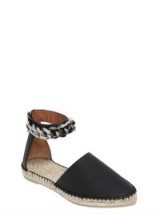 GIVENCHY CAPRI CHAINED BLACK LEATHER ESPADRILLES – summer shoes – ankle strap espadrille – holiday flats – flat designer footwear – casual chic