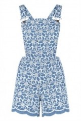 Related Lilita Playsuit. Denim playsuits | blue and white floral