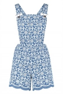 Related Lilita Playsuit. Denim playsuits | blue and white floral