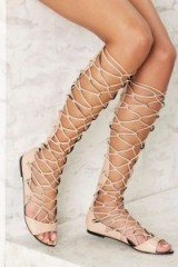 Lust For Life Palatial Leather Sandal – Beige. Gladiator sandals – summer flats – on-trend flat shoes