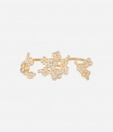 HENRI BENDEL – GOLD TONE LUXE PETAL CLUSTER RING. Cubic Zirconia jewelry | costume jewellery | fashion rings
