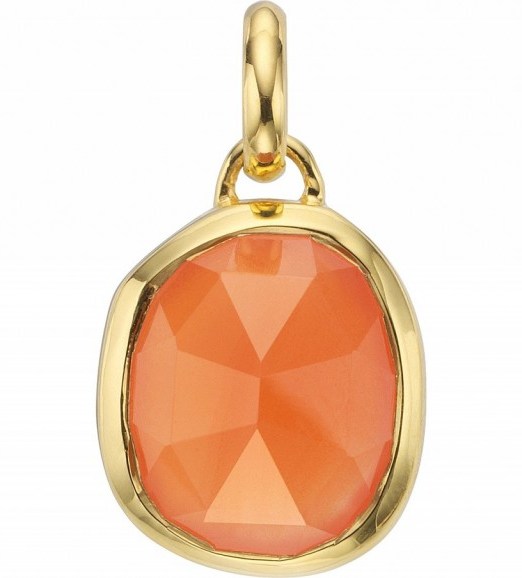 MONICA VINADER Siren 18ct gold-plated carnelian pendant ~ gemstone pendants ~ jewellery - flipped