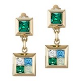 Azzaro New Vendome earrings ~ large drop earrings ~ gold plated with crystals ~ crystal jewellery ~ statement jewelry