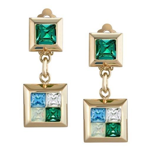 Azzaro New Vendome earrings ~ large drop earrings ~ gold plated with crystals ~ crystal jewellery ~ statement jewelry - flipped