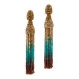 Oscar de la Renta Ombre Tassel clip-on earrings ~ statement jewellery ~ large drop earrings ~ cocktail jewelry ~ designer fashion accessories