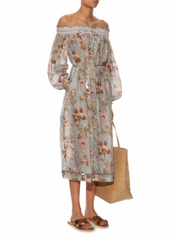 ZIMMERMANN Pavilion off-the-shoulder smock dress ~ luxe ~ luxury ~ floral ~ holiday ~ summer ~ feminine - flipped
