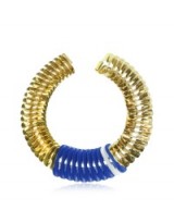 PLUMA Gold, Blue and White Fishbone Necklace ~ statement jewellery ~ bold necklaces ~ choker style jewelry