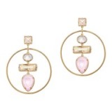Cadenzza Powder Pink hoop earrings ~ large pink quartz & crystal earrings ~ statement jewellery ~ occasion jewelry