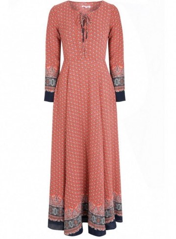 Worn by the Duchess of Cambridge on tour in India GLAMOROUS red navy boarder print lace up maxi dress ~ long printed dresses ~ elegant fashion ~ Kate Middleton style - flipped