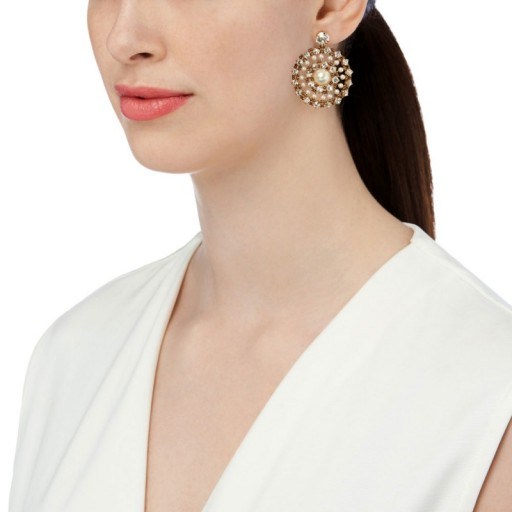 Caleidoscópio Renascenca earrings ~ large crystal & pearl earrings ~ statement jewellery | - flipped