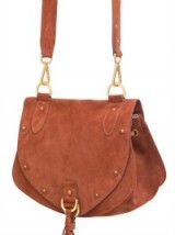 SEE BY CHLOÉ DARK BROWN SUEDE SHOULDER BAG – designer handbags – luxury bags – casual chic accessories