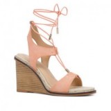 ALDO Terisa light pink wedge sandal. Summer wedges | high heels | ankle ties | multi-strap ankle wrap | sandals