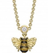 THEO FENNELL Bee 18ct yellow-gold and diamond drop necklace. Insect pendants | bees | necklaces | jewellery