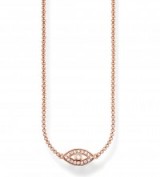 THOMAS SABO Fatima’s garden nazar’s eye in 18ct rose-gold plated sterling silver. Zirconia necklaces | jewellery